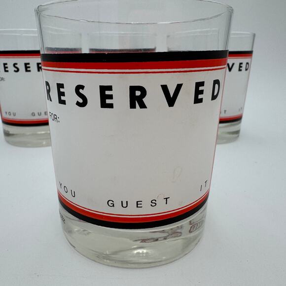 Vintage TASTESETTER Sigma DOF "RESERVED" You Guest It Glasses - Picture 2 of 9